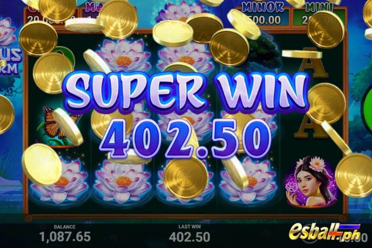 Bet 10 pesos and win 402.5 pesos on Lotus Charm Big Win. Bet 10 pesos and win 402.5 pesos on Lotus Charm Big Win.