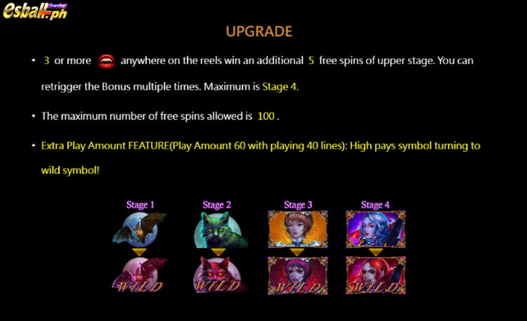 Free Game in Vampire Kiss Slot Game - Upgrade