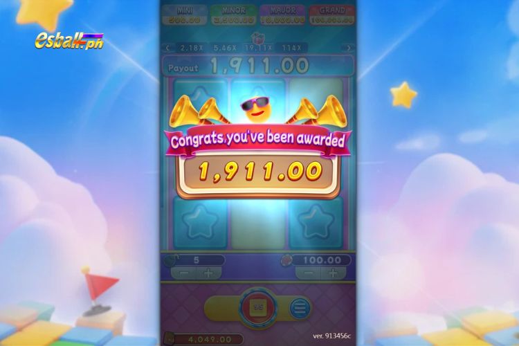 Bet ₱100, 3x3 Layout, Pick 4 Mines, Hit 4 Stars, Win ₱1,911! Bet ₱100, 3x3 Layout, Pick 4 Mines, Hit 4 Stars, Win ₱1,911!