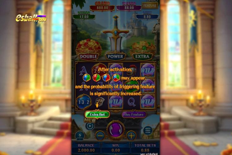 FaChai Sword Of King Slot Feature: Extra Bet