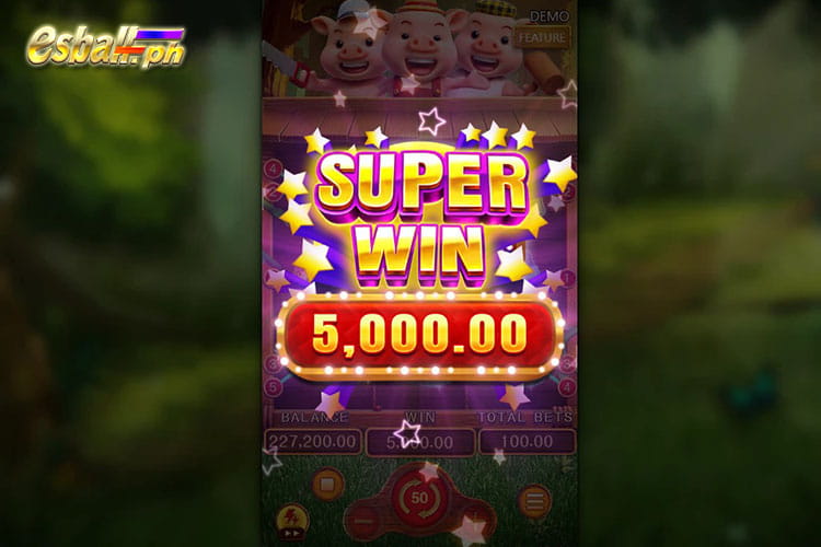 Bet 100 pesos to get a Super Win 5,000 pesos in Fachai Three Little Pigs! Bet 100 pesos to get a Super Win 5,000 pesos in Fachai Three Little Pigs!