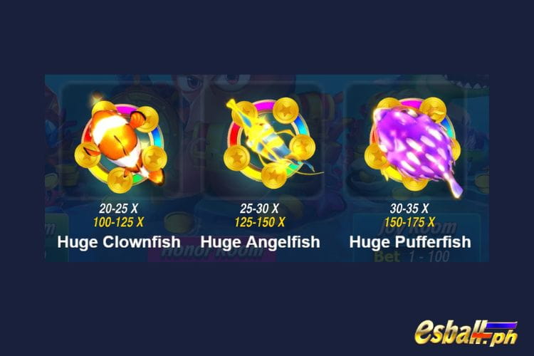 JILI Mega Fishing Paytable