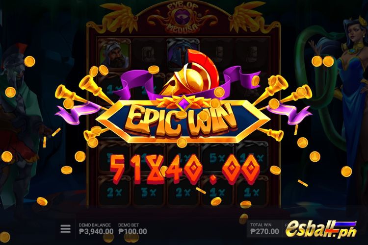 Bet 100 pesos and win 91,840 pesos on Eye Of Medusa Big Win. Bet 100 pesos and win 91,840 pesos on Eye Of Medusa Big Win.