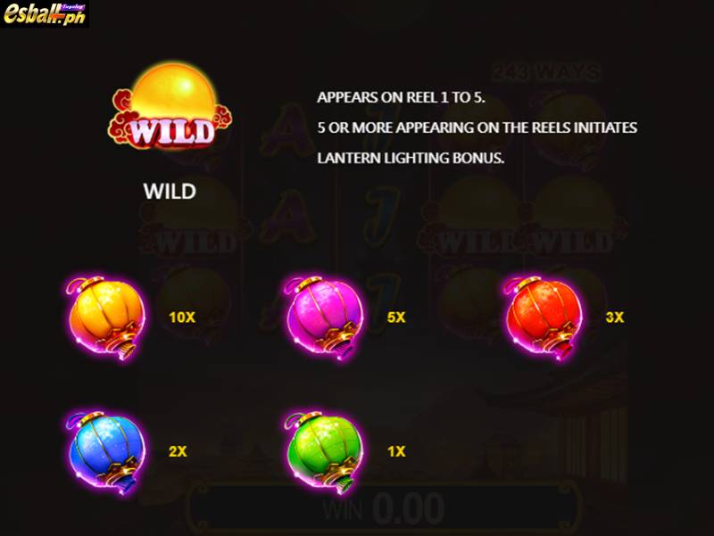Wild Symbol in Lantern Lighting Bonus Mode Wild Symbol in Lantern Lighting Bonus Mode