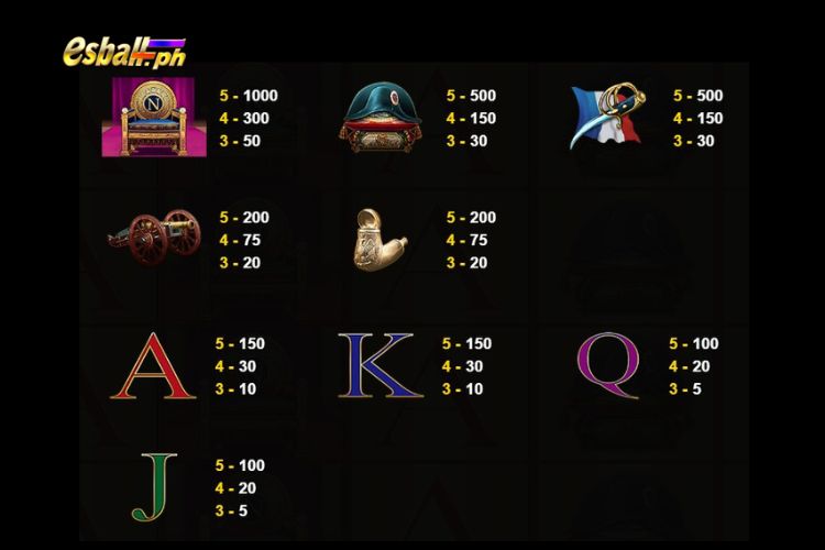 JDB Napoleon Slot Paytable JDB Napoleon Slot Paytable