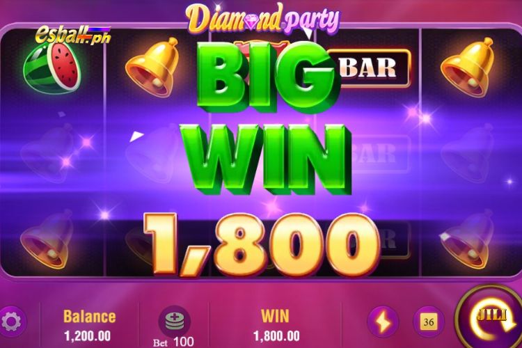 Bet 100 pesos for a Jili Diamond Party BIG Win of 1,800 pesos! Bet 100 pesos for a Jili Diamond Party BIG Win of 1,800 pesos!