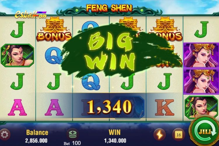Won the Jili Feng Shen BIG Win prize of 1,340 pesos!