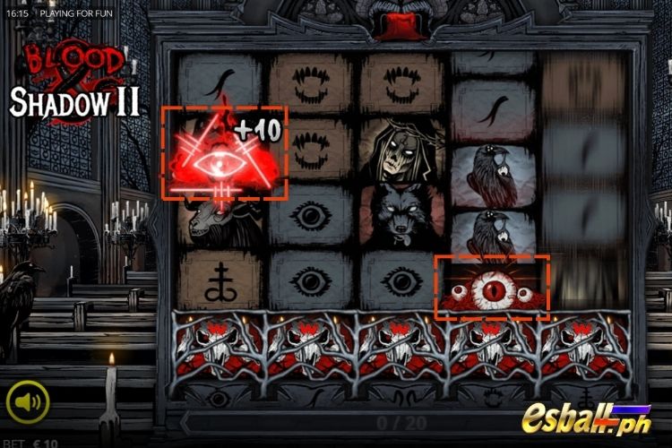 Blood & Shadow 2: Collect 20 energy to reach Level 1 and trigger Free Spins. Blood & Shadow 2: Collect 20 energy to reach Level 1 and trigger Free Spins.