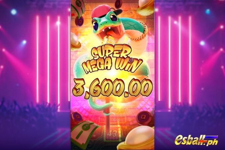Bet 135 pesos and win 3600 pesos on PG Fortune Snake Big Win!
