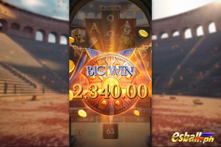 Bet 180 pesos and win 2,340 pesos on Gladiator's Glory Big Win. Bet 180 pesos and win 2,340 pesos on Gladiator's Glory Big Win.