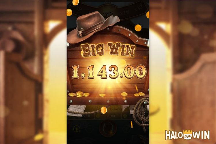 Bet 90 pesos and win 1,143 pesos on Wild Bounty Showdown Big Win.