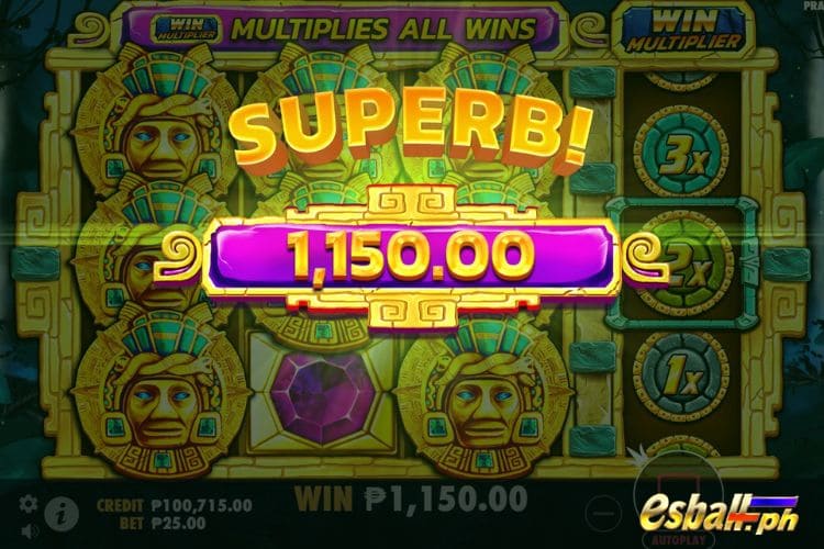 Bet 25 pesos and 1,150 win pesos on Aztec Gems Big Win. Bet 25 pesos and 1,150 win pesos on Aztec Gems Big Win.