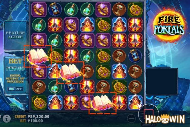 3+ Scatters trigger the free game feature. 3+ Scatters trigger the free game feature.