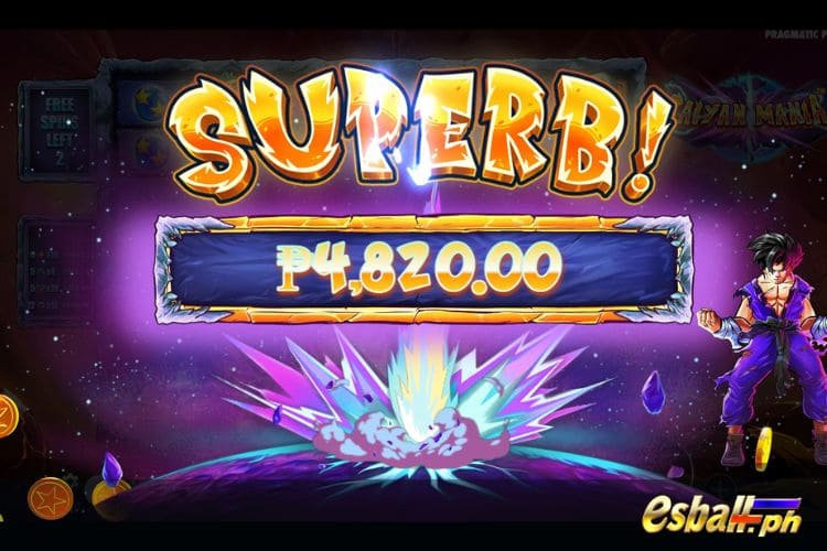 Bet 100 pesos and win 4,820 pesos on Saiyan Mania Big Win. Bet 100 pesos and win 4,820 pesos on Saiyan Mania Big Win.