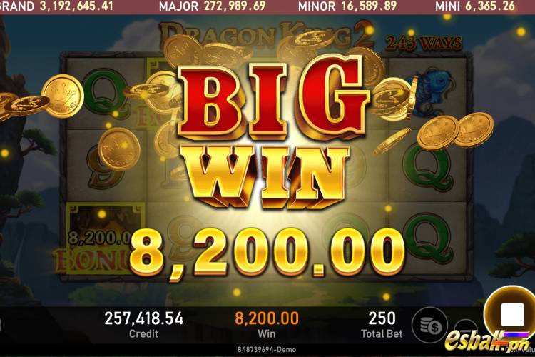 Big Wins ₱8,200 on RSG Dragon King 2 Slot Game! Big Wins ₱8,200 on RSG Dragon King 2 Slot Game!