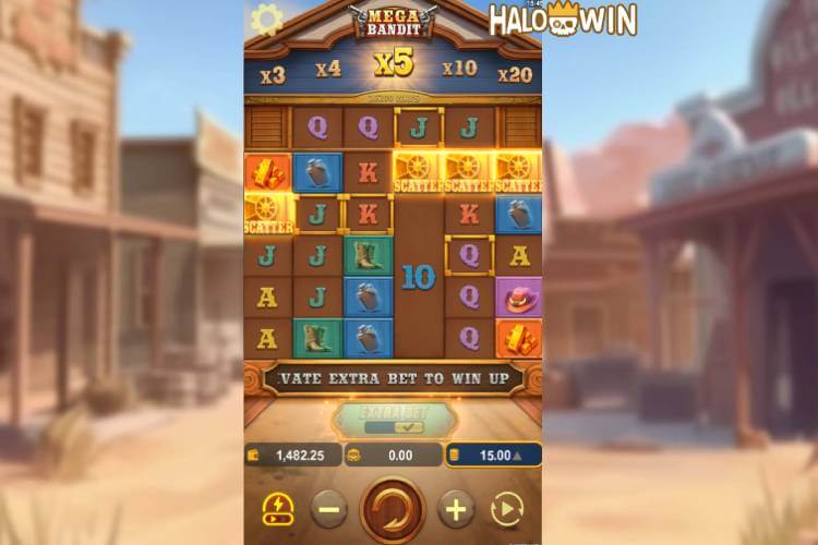 Hitting 4+ Scatter activate Mega Bandit Free Spins