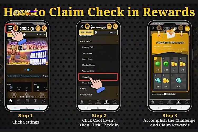 Claim Monthly 7-Day Check-in Bonus Steps Claim Monthly 7-Day Check-in Bonus Steps